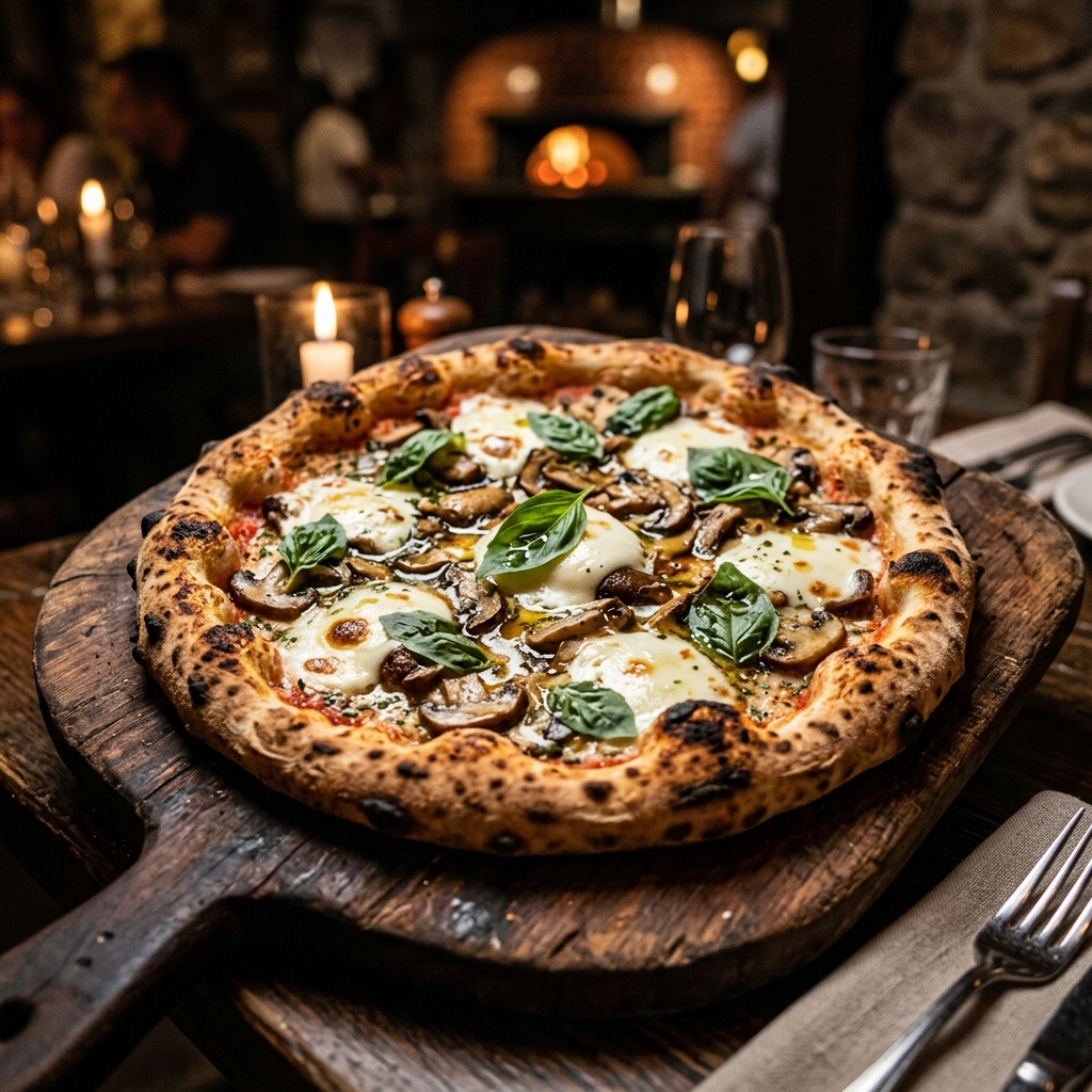 Odun Ateşinde Pizza Porçini